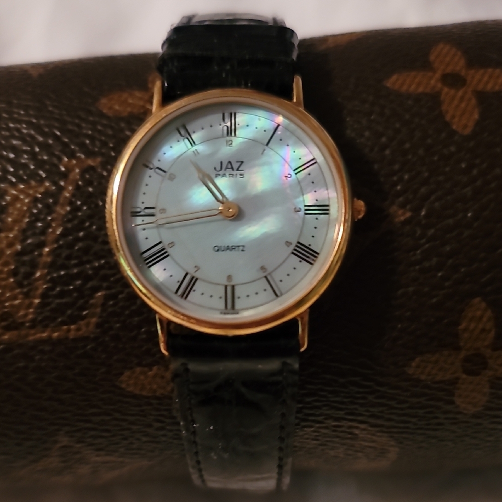 Jaz Paris Seiko Women's Gold Quartz Watch, Mother‎ Of Pearl, Roman Numerals Dial